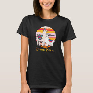 Mom Mama Llama Birthday Cute Animal Retro 1 T-Shirt