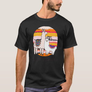 Mom Mama Llama Birthday Cute Animal Retro 1 T-Shirt