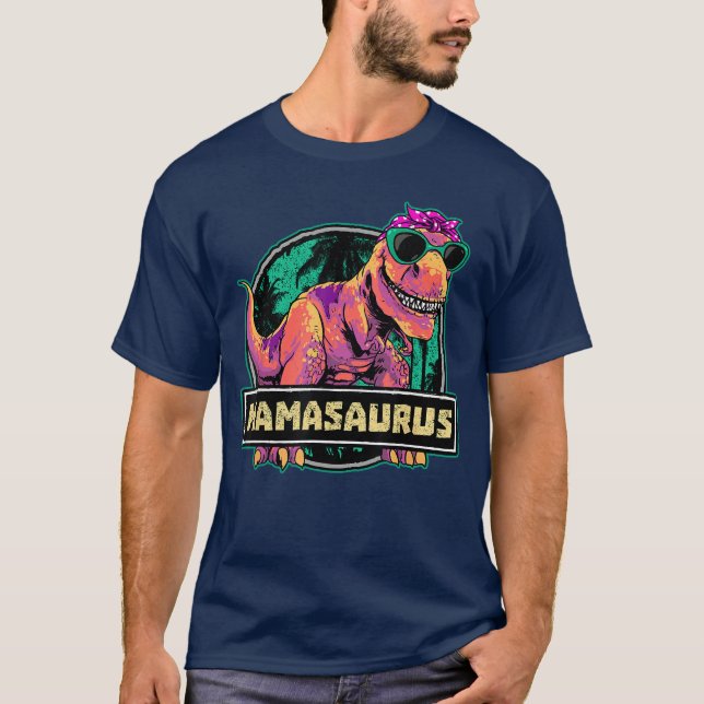 Mom Mamasaurus Re Dinosaur Birthday Dinosaur Mommy T-Shirt (Front)