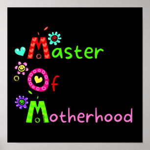 MOM MASTER OF MOTHERHOOD  funny mother's day       Poster