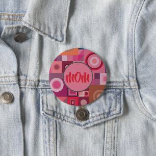 MOM, MOTHER, WOMEN, BIRTHDAY, GIFT SILVER PLATED 7.5 CM ROUND BADGE