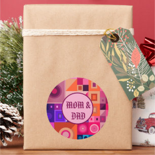 MOM, MOTHER, WOMEN, BIRTHDAY, GIFT SILVER PLATED CLASSIC ROUND STICKER