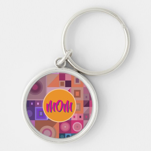 MOM, MOTHER, WOMEN, BIRTHDAY, GIFT  SILVER PLATED  KEY RING (Front)