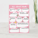 MOM Mother's Birthday Day Questionnaire Card<br><div class="desc">MOM Mother's Birthday Day Questionnaire Card,  Fill In The Blanks Interview for mother's day,  mum,  mummy,  mum,  mummy</div>