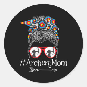 Mom - Mothers Day Bowhunter Archer Bowman Bows  Classic Round Sticker