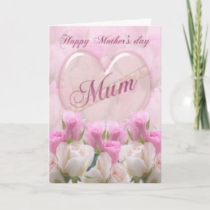 Mom Mother's Day Card With Pink Roses