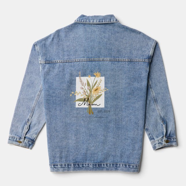 Mom, Mother's Day jacket flowers (Back)