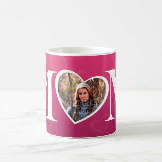 MOM Mother's Day Photo Pink Heart Frame Coffee Mug