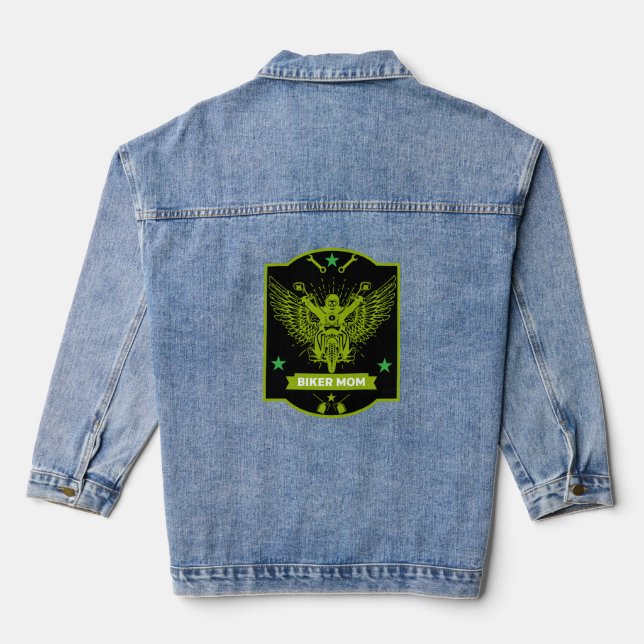 Mom Motorbike Rider Denim Jacket (Back)