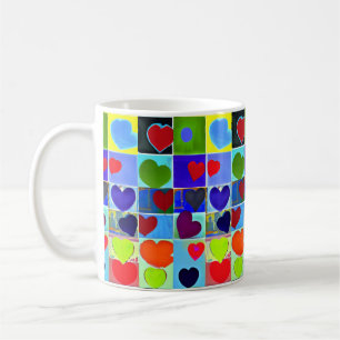 Mom mugs modern cute pop art hearts modern mom 