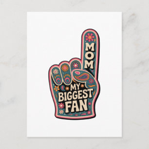Mom My Biggest Fan Announcement Postcard