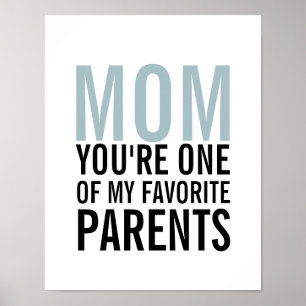 Mom My Favorite Parent Mother's Day Poster