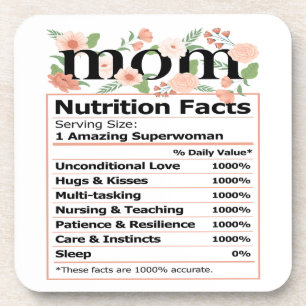 MOM Nutrition Facts Mother's Day Tribute Coaster