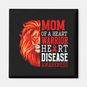 Mom Of A Heart Warrior Heart Disease Support Red R Magnet