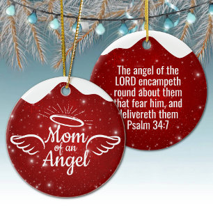 Mom of an Angel Golden Christian Christmas 👼🏻 🎄 Ceramic Tree Decoration