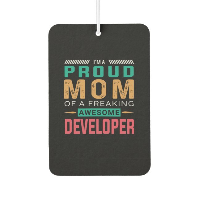 Mom Of Awesome Developer Car Air Freshener (Front)