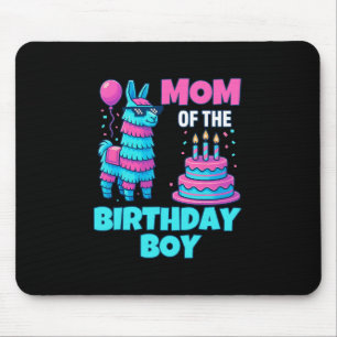 Mom Of Birthday Boy Llama Pinata Party Family Math Mouse Mat