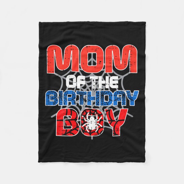 Mom Of Birthday Boy Sder Bday Party Family Matchin Fleece Blanket (Front)