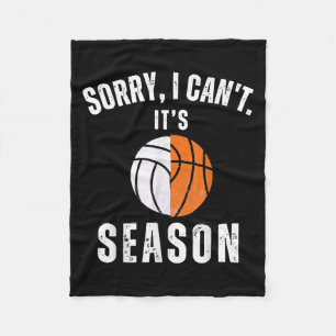 Mom Of Both Sorry I Can't It's Basketball Volleyba Fleece Blanket