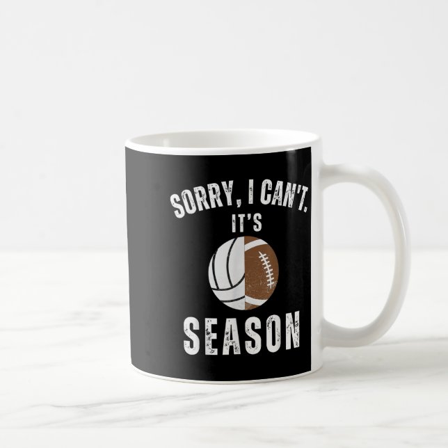 Mom Of Both Sorry I Can't It's Volleyball Football Coffee Mug (Right)