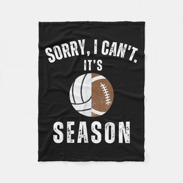 Mom Of Both Sorry I Can't It's Volleyball Football Fleece Blanket (Front)
