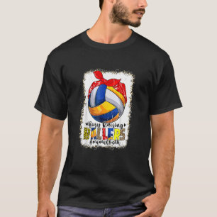 Mom Of Both Volleyball Basketball Busy Raising Bal T-Shirt