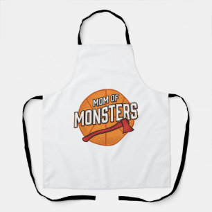 Mom of Monsters Vintage Basketball Mom Design_1 Apron