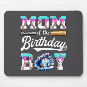 Mom Of The Birthday Boy Baseball Ice Cream Drip Ma Mouse Mat