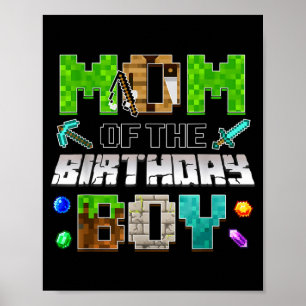 Mom Of The Birthday Boy Funny Gaming Birthday Xel  Poster