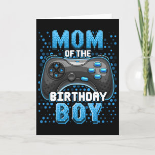 Mom Of The Birthday Boy Matching Video Gamer Birth Card