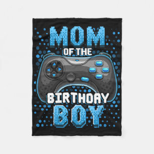 Mom Of The Birthday Boy Matching Video Gamer Birth Fleece Blanket