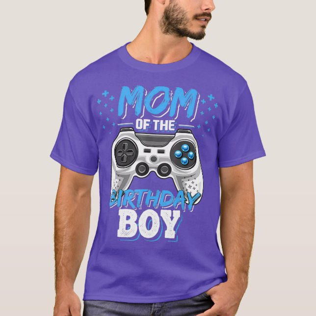 Mom of the Birthday Boy Matching Video Gamer T-Shirt (Front)