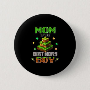 Mom Of The Birthday Boy Party Video Gamer Pixel Nu 6 Cm Round Badge