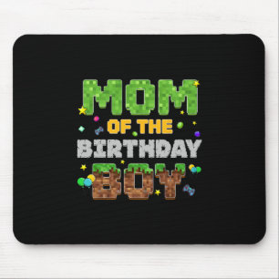 Mom Of The Birthday Boy Pixel Gamer Party Matching Mouse Mat
