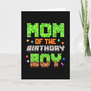 Mom Of The Birthday Boy Pixel Gaming Video Game Mo Card