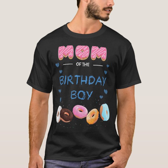 MOM of the birthday boys doughnut theme party doug T-Shirt (Front)