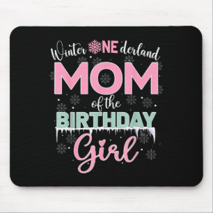 Mom Of The Birthday Girl Shirt Winter Onederland F Mouse Mat