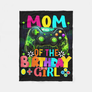 Mom Of The Birthday Girl Video Gamer Birthday Part Fleece Blanket