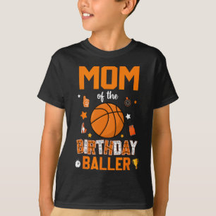Mom Of The Birthday Ller Sketll Bday Decorations T-Shirt