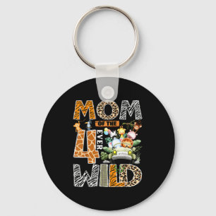 Mom of the four wild safari jungle 4th birthday bo key ring