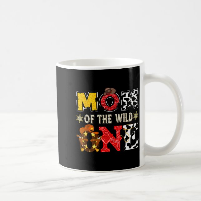 Mom Of The Wild One 1st Birthday Boy Western Cowbo Coffee Mug (Right)