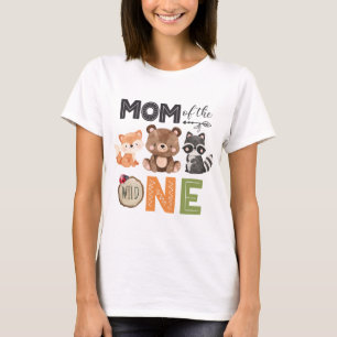 Mom of the Wild One Forest Anamals Birthday T-Shir T-Shirt