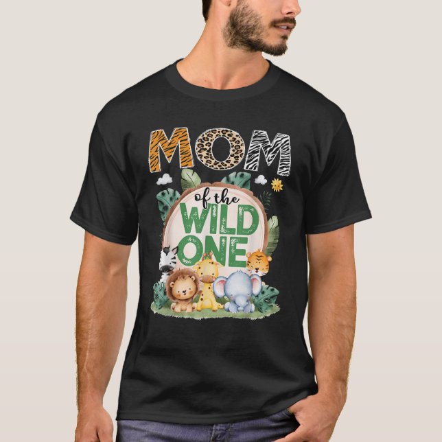 Mom Of The Wild One Safari Jungle 1St Birthday Par T-Shirt (Front)