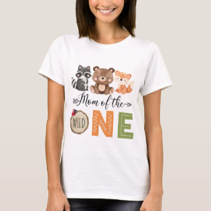 Mom of the Wild One Woodland Anamals Birthday T-Shirt