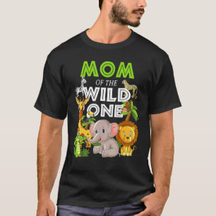 Mom Of The Wild One Zoo Birthday Safari Jungle Ani T-Shirt