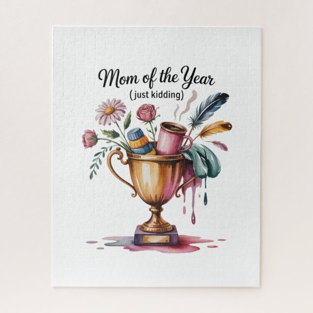 Mom Of The Year (Just Kidding) Jigsaw Puzzle (Vertical)