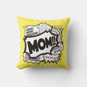 MOM OFF DUTY Throw Pillow. Comic Version  Cushion