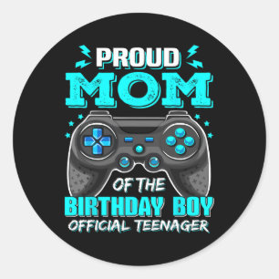 Mom Official Teenager Video Game 13th Birthday  Classic Round Sticker