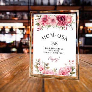 Mom-osa Bar Floral Baby Shower Rose Colorful Baby Poster