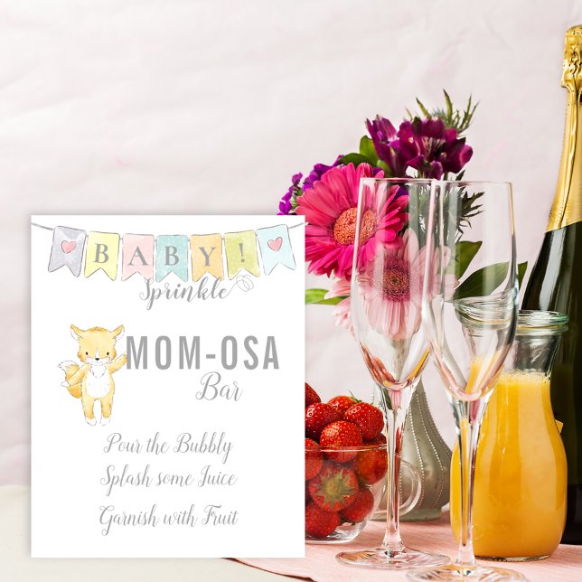Mom-Osa Bar Sign Baby Sprinkle Fox and Banner (Creator Uploaded)